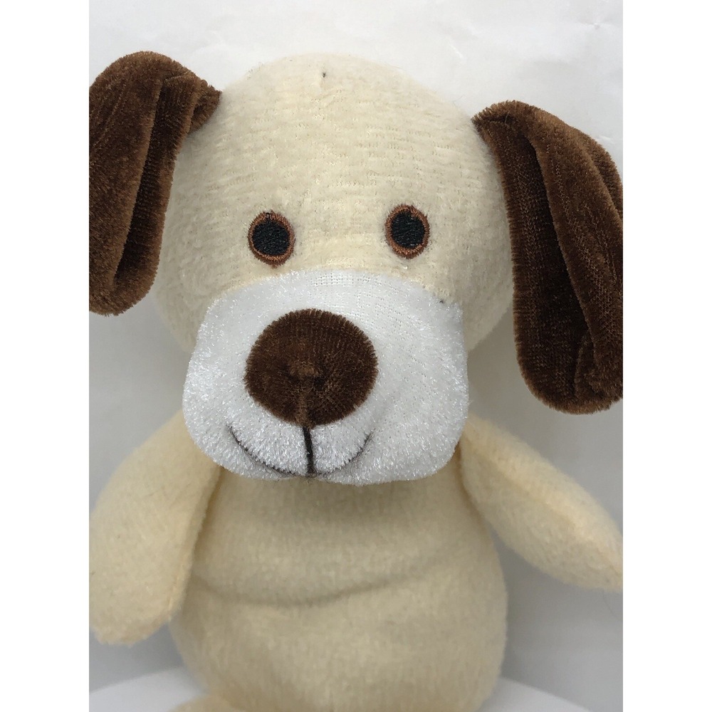 Puppy Dog Plush Brown Embroidered Eyes 7" Bean Bottom Dog Stuffie